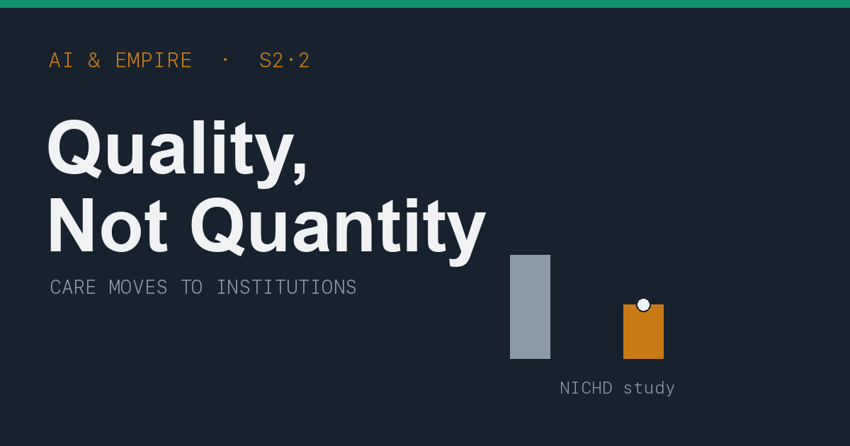 Quality, Not Quantity — When Childcare Moved Into Institutions