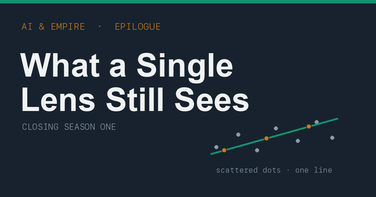 Closing Season One — What a Single Lens Still Sees